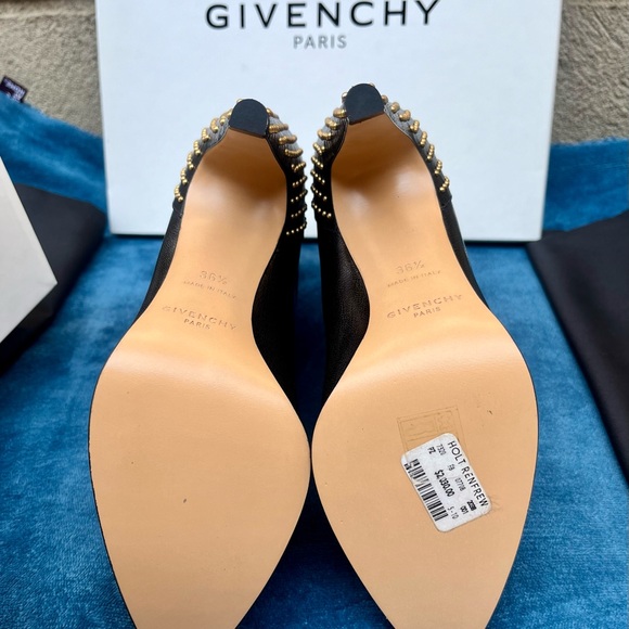 Givenchy - GV3 Mid Shaft Leather booths with Gold Studded Heel (Never Worn) - Picture 7 of 15